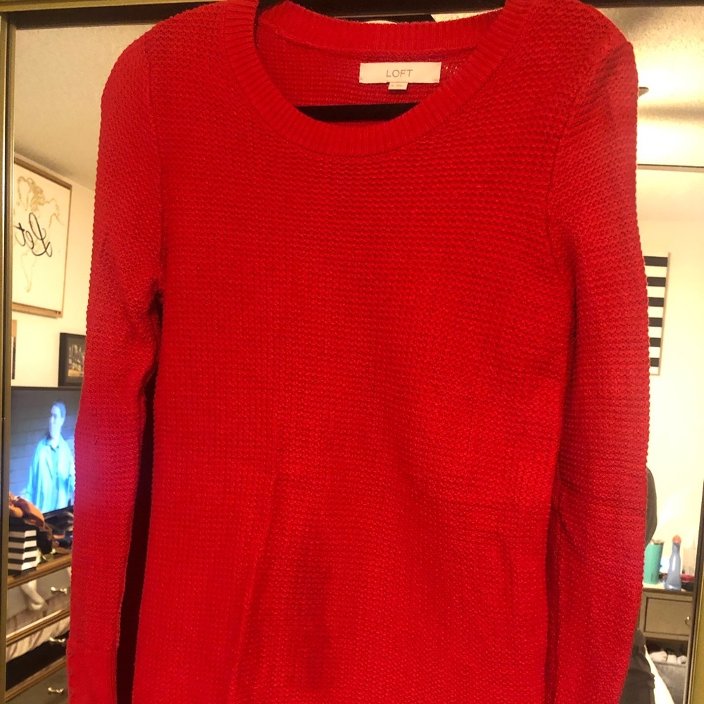 Red sweater from Loft